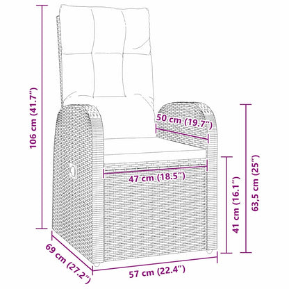 Garten Essgruppe mit Kissen 3 pcs Schwarz Poly-Rattan