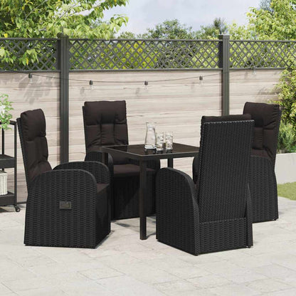 Garten Essgruppe mit Kissen 5 pcs Schwarz Poly-Rattan