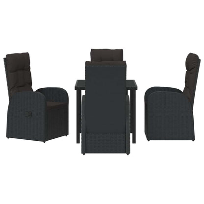 Garten Essgruppe mit Kissen 5 pcs Schwarz Poly-Rattan