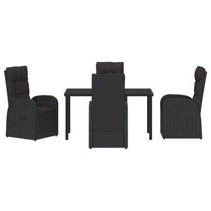 Garten Essgruppe mit Kissen 5 pcs Schwarz Poly-Rattan