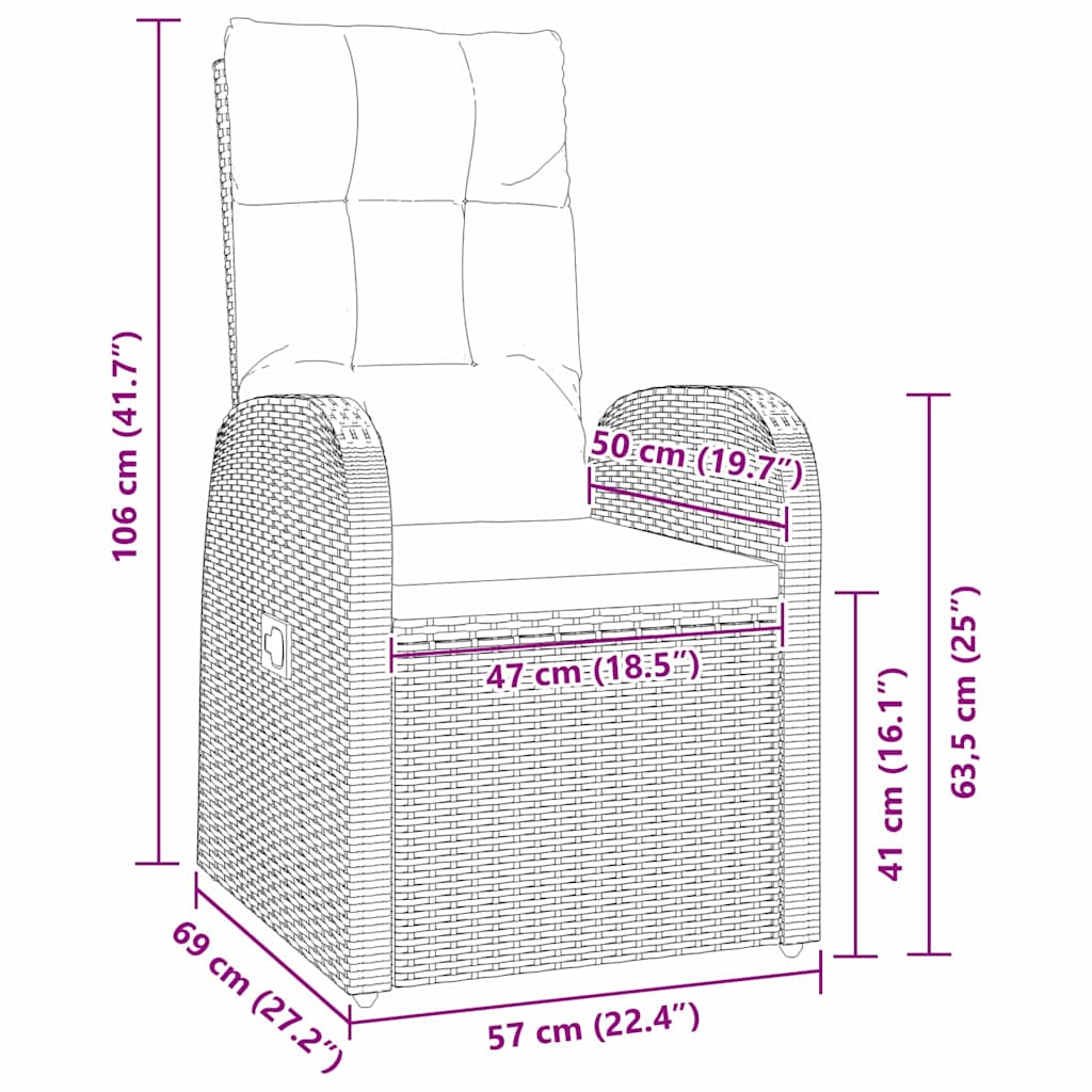 Garten Essgruppe mit Kissen 5 pcs Schwarz Poly-Rattan