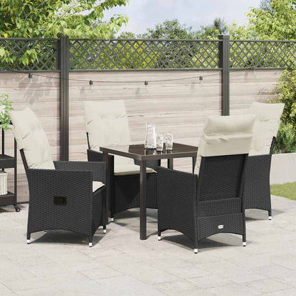Garten Essgruppe mit Kissen 5 pcs Schwarz Poly Rattan