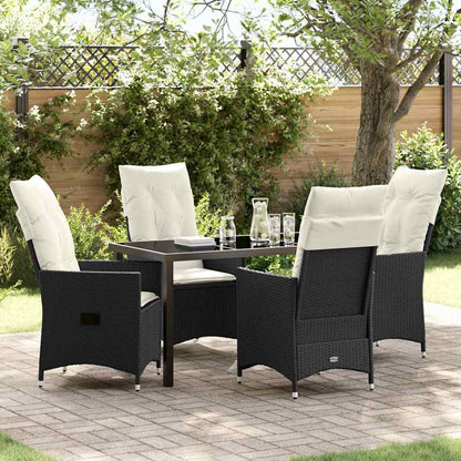 Garten Essgruppe mit Kissen 5 pcs Schwarz Poly Rattan