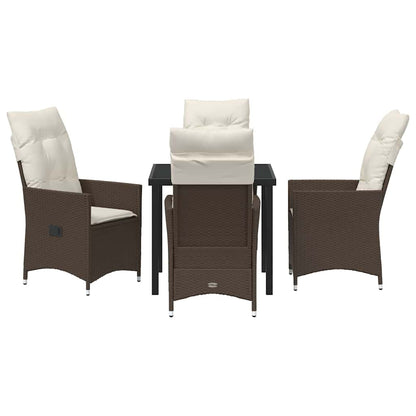 Garten Essgruppe mit Kissen 5 pcs Braun Poly Rattan