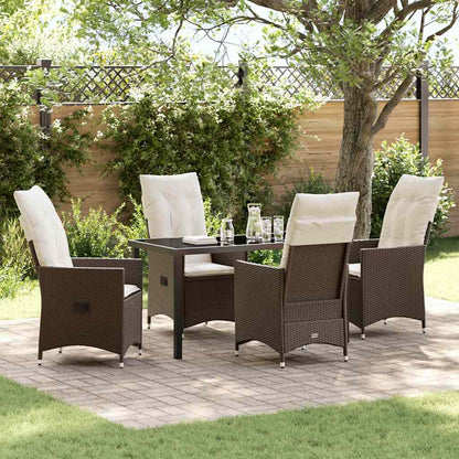 Garten Essgruppe mit Kissen 5 pcs Braun Poly Rattan