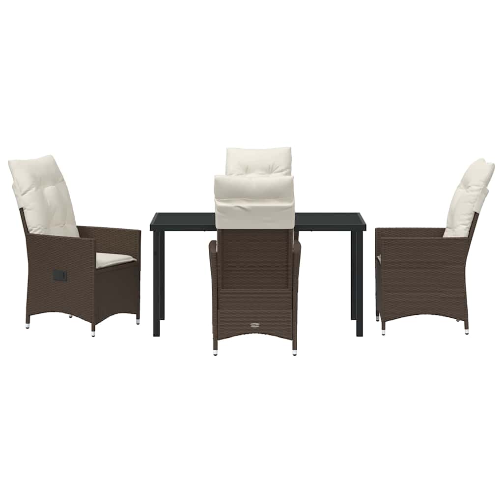 Garten Essgruppe mit Kissen 5 pcs Braun Poly Rattan