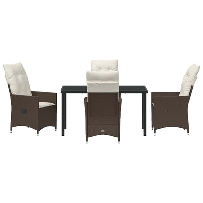 Garten Essgruppe mit Kissen 5 pcs Braun Poly Rattan