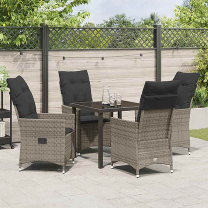 Garten Essgruppe mit Kissen 5 pcs Grau Poly Rattan