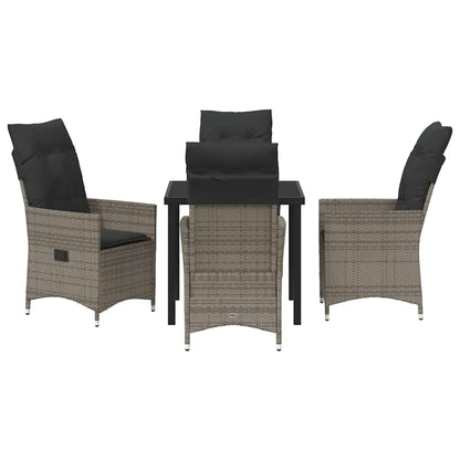 Garten Essgruppe mit Kissen 5 pcs Grau Poly Rattan