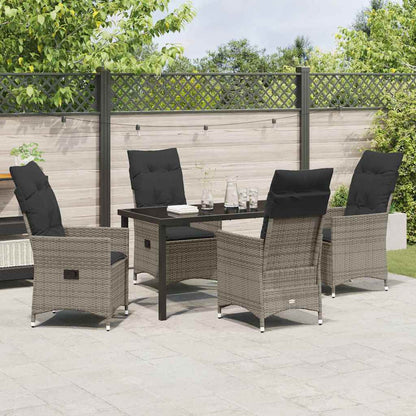 Garten Essgruppe mit Kissen 5 pcs Grau Poly Rattan
