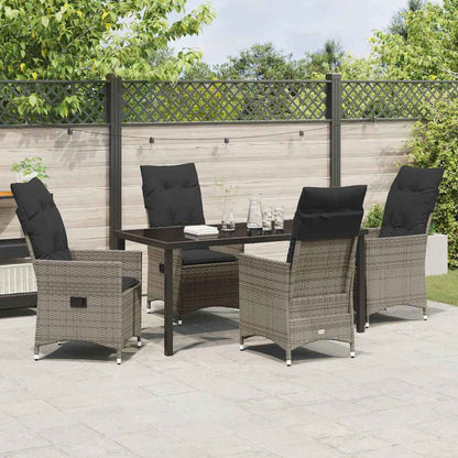 Garten Essgruppe mit Kissen 5 pcs Grau Poly Rattan