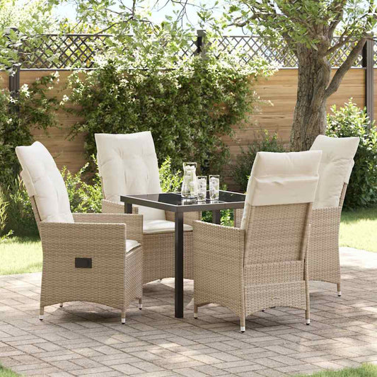 Garten Essgruppe mit Kissen 5 pcs Beige Poly Rattan