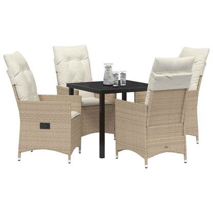 Garten Essgruppe mit Kissen 5 pcs Beige Poly Rattan