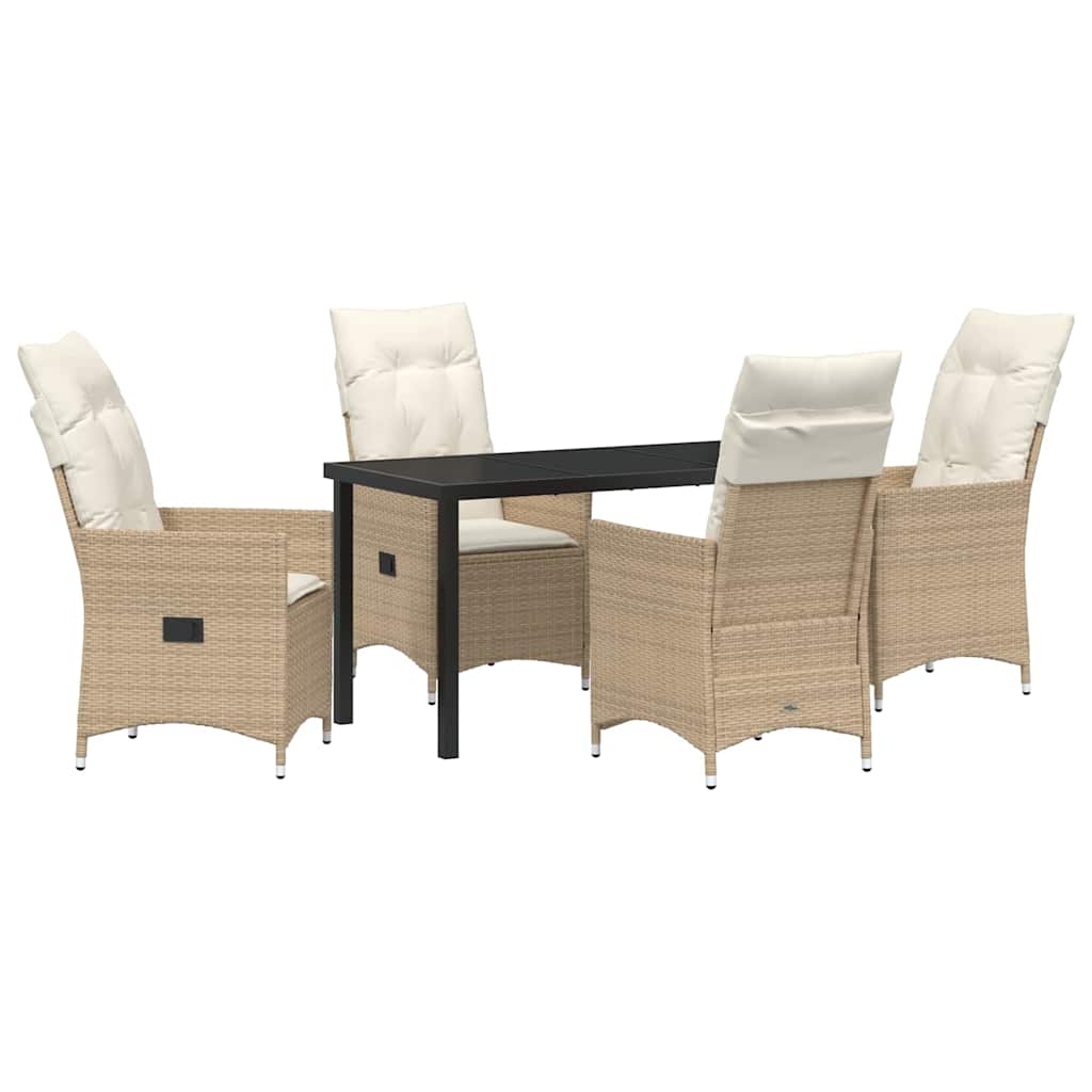 Garten Essgruppe mit Kissen 5 pcs Beige Poly Rattan
