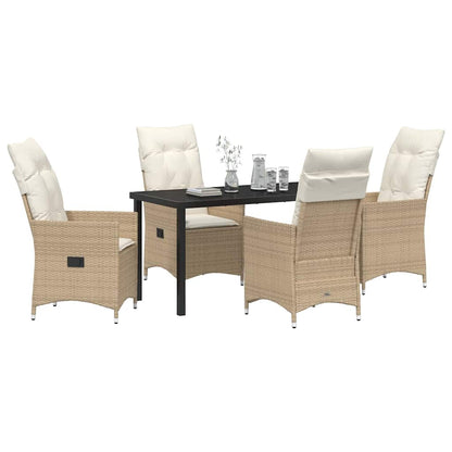 Garten Essgruppe mit Kissen 5 pcs Beige Poly Rattan