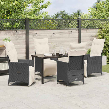 Garten Essgruppe mit Kissen 5 pcs Schwarz Poly Rattan