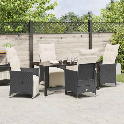 Garten Essgruppe mit Kissen 5 pcs Schwarz Poly Rattan