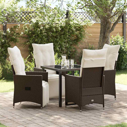 Garten Essgruppe mit Kissen 5 pcs Braun Poly Rattan