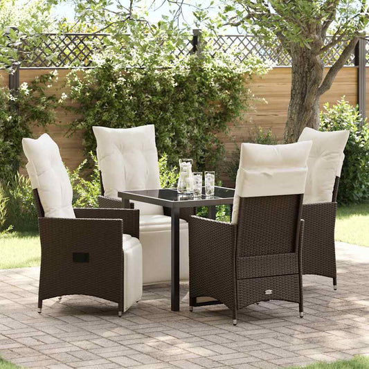 Garten Essgruppe mit Kissen 5 pcs Braun Poly Rattan