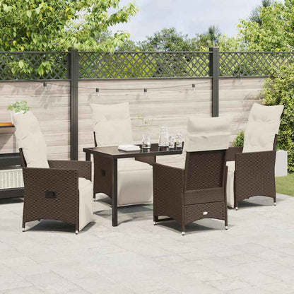 Garten Essgruppe mit Kissen 5 pcs Braun Poly Rattan