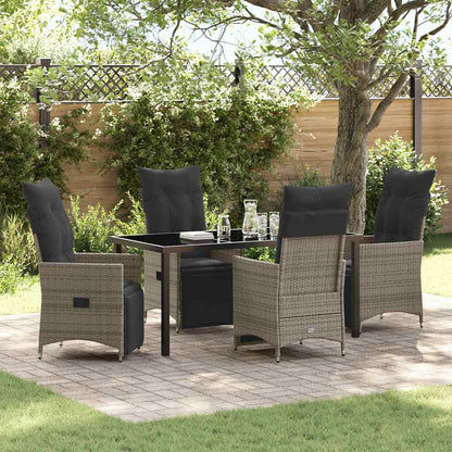 Garten Essgruppe mit Kissen 5 pcs Grau Poly Rattan