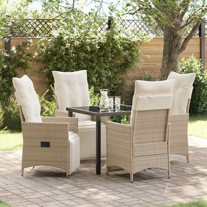 Garten Essgruppe mit Kissen 5 pcs Beige Poly Rattan