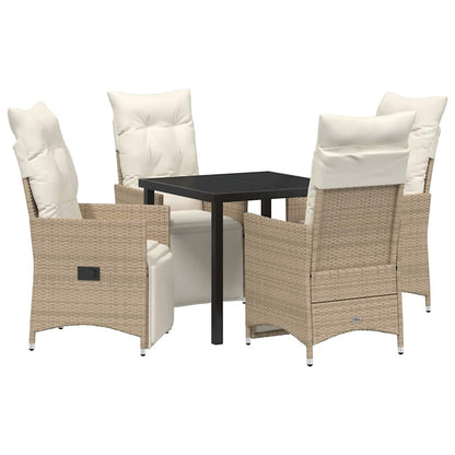 Garten Essgruppe mit Kissen 5 pcs Beige Poly Rattan
