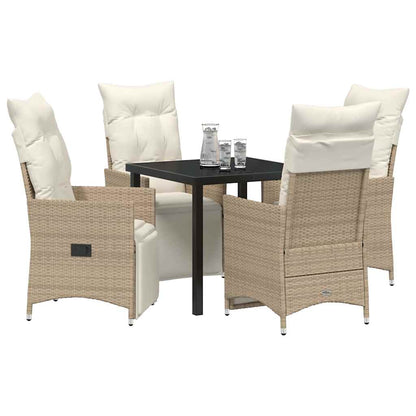 Garten Essgruppe mit Kissen 5 pcs Beige Poly Rattan