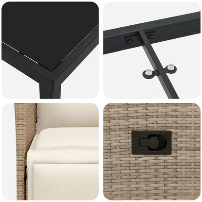 Garten Essgruppe mit Kissen 5 pcs Beige Poly Rattan