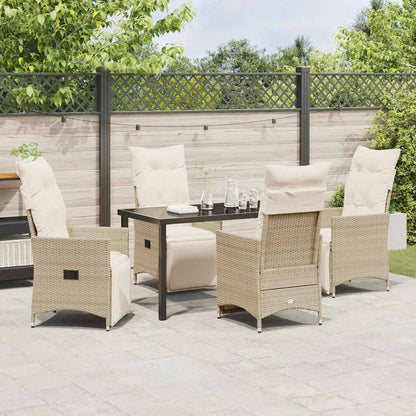 Garten Essgruppe mit Kissen 5 pcs Beige Poly Rattan