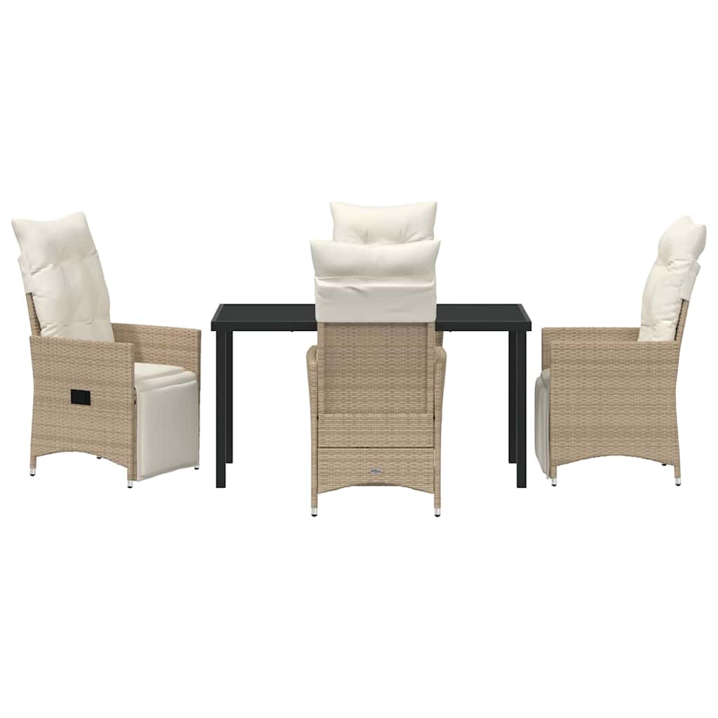 Garten Essgruppe mit Kissen 5 pcs Beige Poly Rattan