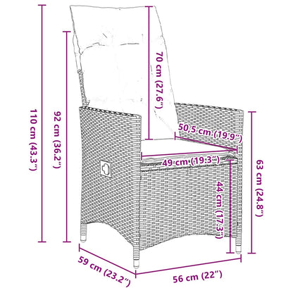 Garten Essgruppe 5 pcs Grau Poly-Rattan
