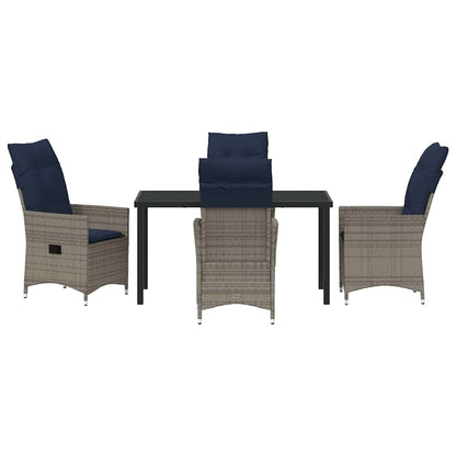 Garten Essgruppe 5 pcs Grau Poly-Rattan