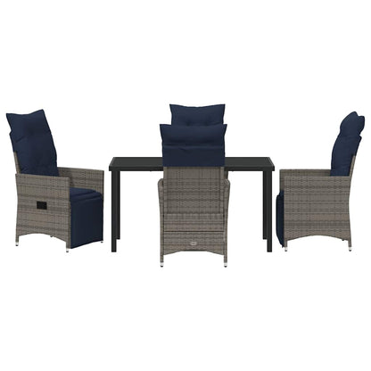 Garten Essgruppe 5 pcs Grau Poly-Rattan