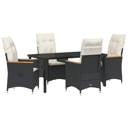 Garten Essgruppe mit Kissen 5 pcs Schwarz Poly Rattan