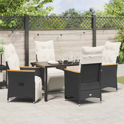 Garten Essgruppe mit Kissen 5 pcs Schwarz Poly Rattan