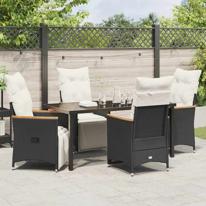 Garten Essgruppe mit Kissen 5 pcs Schwarz Poly Rattan