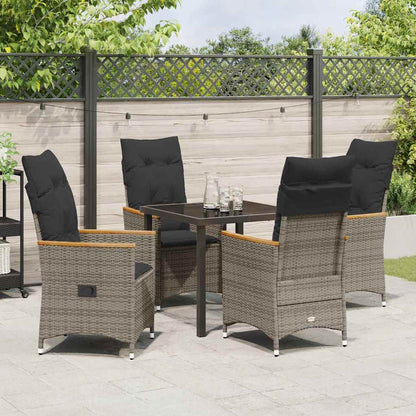 Garten Essgruppe mit Kissen 5 pcs Grau Poly Rattan