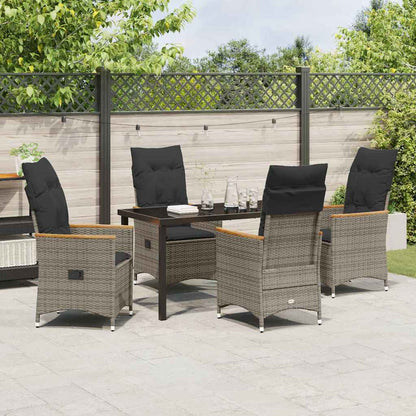 Garten Essgruppe mit Kissen 5 pcs Grau Poly Rattan