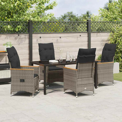 Garten Essgruppe mit Kissen 5 pcs Grau Poly Rattan