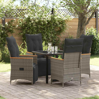 Garten Essgruppe mit Kissen 5 pcs Grau Poly Rattan