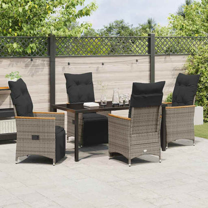 Garten Essgruppe mit Kissen 5 pcs Grau Poly Rattan