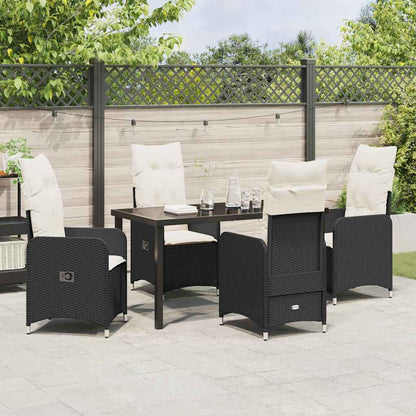 Garten Essgruppe mit Kissen 5 pcs Schwarz Poly Rattan