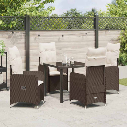 Garten Essgruppe mit Kissen 5 pcs Braun Poly Rattan