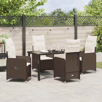 Garten Essgruppe mit Kissen 5 pcs Braun Poly Rattan