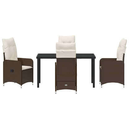 Garten Essgruppe mit Kissen 5 pcs Braun Poly Rattan