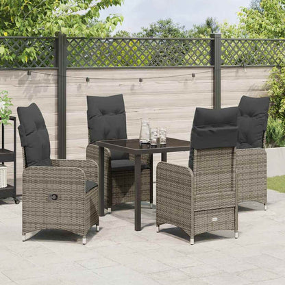 Garten Essgruppe mit Kissen 5 pcs Grau Poly Rattan