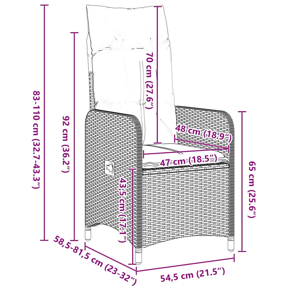 Garten Essgruppe mit Kissen 5 pcs Grau Poly Rattan