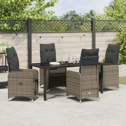 Garten Essgruppe mit Kissen 5 pcs Grau Poly Rattan