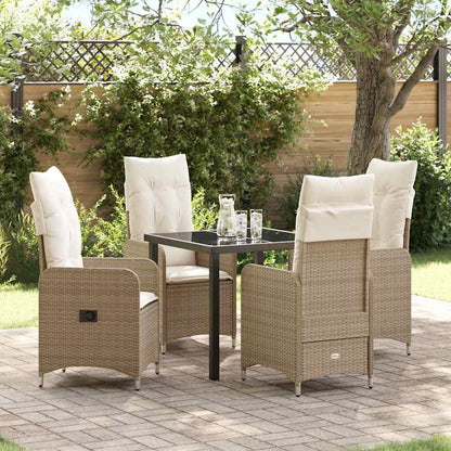 Garten Essgruppe mit Kissen 5 pcs Beige Poly Rattan